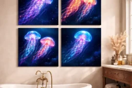 leinwandbilder mit quallen im badezimmer