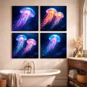 leinwandbilder mit quallen im badezimmer