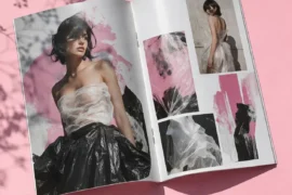 A4 Broschüre Rückstichheftung aufgeschlagen Magazin drucken